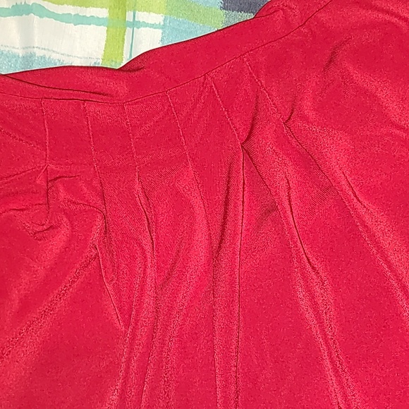 Anne Klein Red Mid Bell Sleeve Ruched Dress - Picture 4 of 5